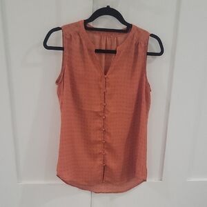 Elegant Sleeveless Orange Blouse